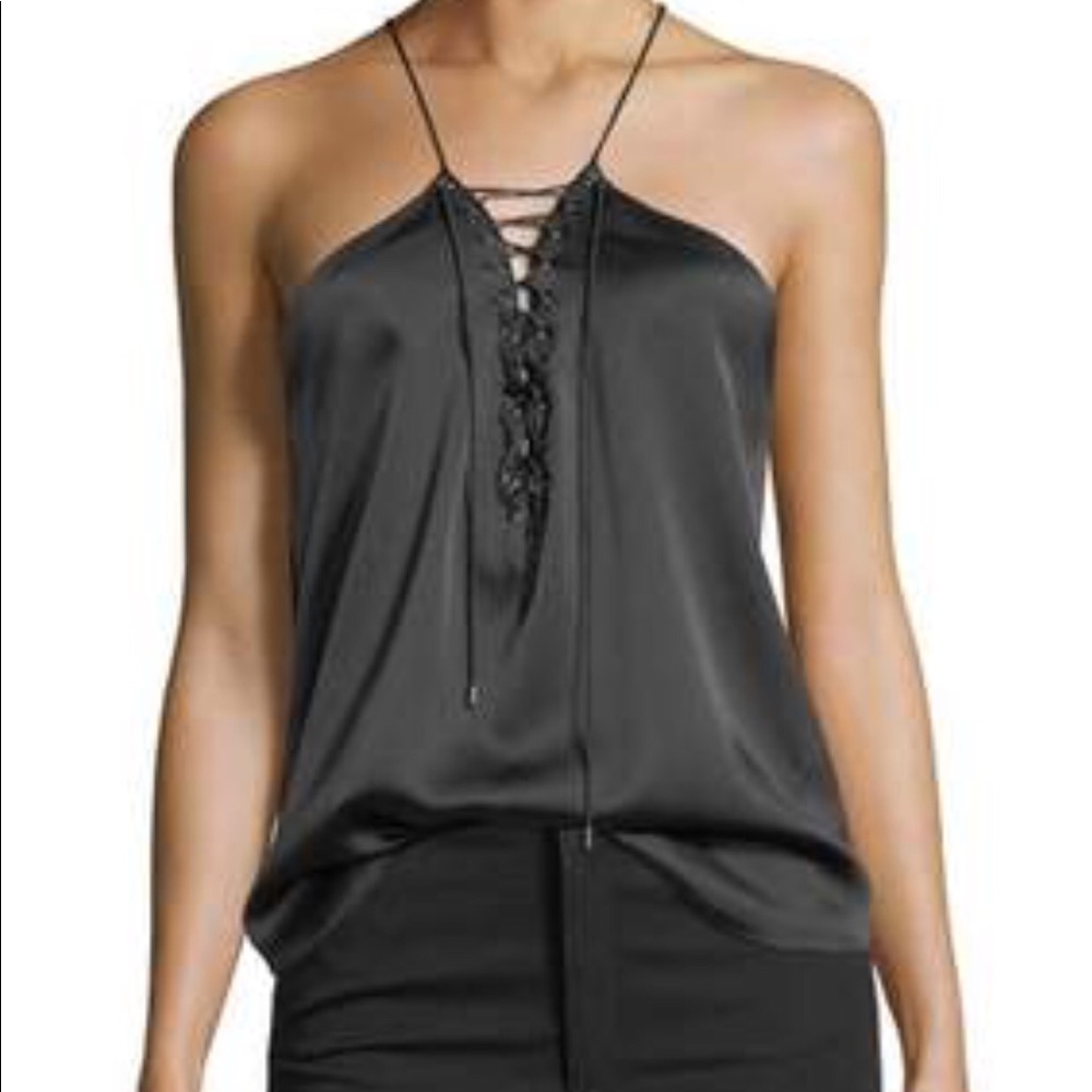 Haute hippie my heart tank in pink silk